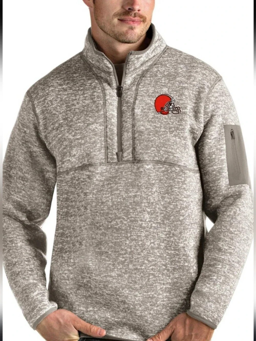 NFL Antigua 🙌Cleveland Browns Fortune 1/4 Zip Pullover M Streetwear Sports Y2K